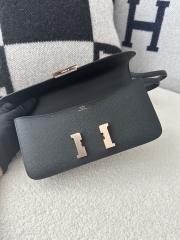 New Constance Elan Epsom Calfskin Leather CD89 Noir Black Rose Gold Hardware