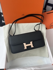 New Constance Elan Epsom Calfskin Leather CD89 Noir Black Rose Gold Hardware