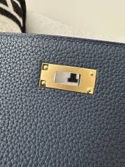Kelly 28cm Togo Calfskin Leather CC73 Bleu Saphir Sapphire Blue Gold Hardware