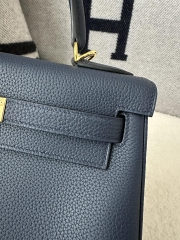 Kelly 28cm Togo Calfskin Leather CC73 Bleu Saphir Sapphire Blue Gold Hardware