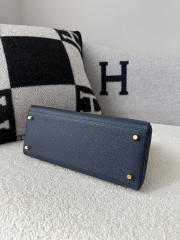 Kelly 28cm Togo Calfskin Leather CC73 Bleu Saphir Sapphire Blue Gold Hardware