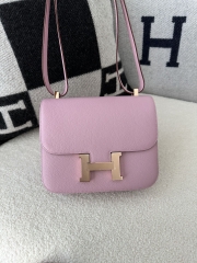 Constance 23cm Classic Chevre Goatskin Leather X9 Mauve Sylvestre Lilac Rose Gold Hardware