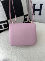 Constance 23cm Classic Chevre Goatskin Leather X9 Mauve Sylvestre Lilac Rose Gold Hardware