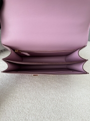 Constance 23cm Classic Chevre Goatskin Leather X9 Mauve Sylvestre Lilac Rose Gold Hardware