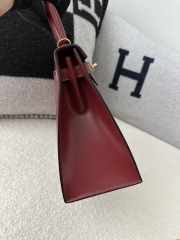 Kelly 28cm Box Calfskin Leather K1 Rouge Grenade Pomegranate Red Gold Hardware