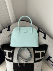 Bolide 27cm Chevre Goatskin Leather U2 Bleu Zephyr Light Blue Silver Hardware