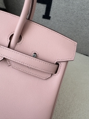 Birkin 25cm Swift Calfskin Leather 3Q Rose Sakura Pink Silver Hardware