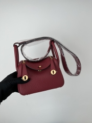 Lindy Mini TC Clemence Calfskin Leather K1 Rouge Grenade Gold Hardware