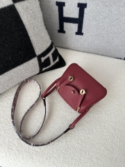 Lindy Mini TC Clemence Calfskin Leather K1 Rouge Grenade Gold Hardware
