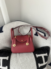 Lindy Mini TC Clemence Calfskin Leather K1 Rouge Grenade Gold Hardware