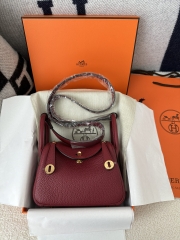 Lindy Mini TC Clemence Calfskin Leather K1 Rouge Grenade Gold Hardware