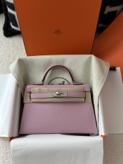 Kelly mini II evercolor X9  Mauve sylvestre silver hardware