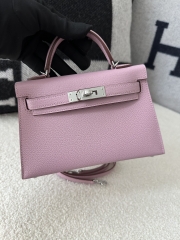 Kelly mini II evercolor X9  Mauve sylvestre silver hardware