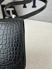 Constance 18cm HCP Matte Alligator crocodile CK89 Noir silver hardware