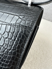 Constance 18cm HCP Matte Alligator crocodile CK89 Noir silver hardware