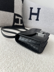 Constance 18cm HCP Matte Alligator crocodile CK89 Noir silver hardware