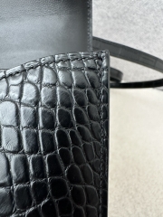 Constance 18cm HCP Matte Alligator crocodile CK89 Noir silver hardware