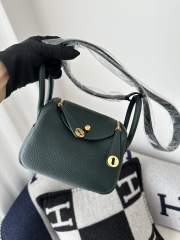 Lindy mini Tc  Clemence  6O Vert cypres  Gold  hardware
