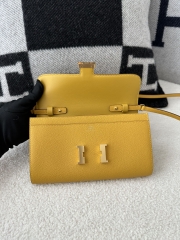 Constance to go epsom 9D Jaune ambre  Gold hardware