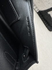 Kelly cut 31cm epsom CK89 Noir  Silver hardware