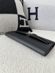 Kelly cut 31cm epsom CK89 Noir  Silver hardware