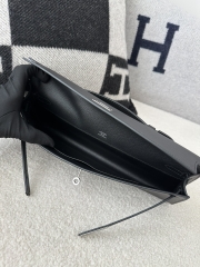 Kelly cut 31cm epsom CK89 Noir  Silver hardware
