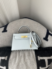 Kelly mini II epsom T0 Blue brume Gold hardware