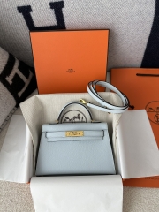 Kelly mini II epsom T0 Blue brume Gold hardware