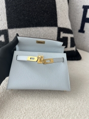 Kelly mini II epsom T0 Blue brume Gold hardware