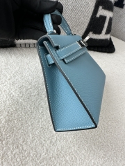 Kelly mini II epsom D2 New Blue jean silver hardware