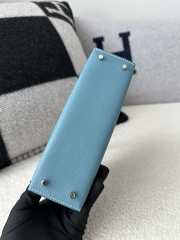 Kelly mini II epsom D2 New Blue jean silver hardware