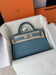 Kelly mini II epsom D2 New Blue jean silver hardware