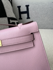 Kelly pochette 22cm  Swift X9  Mauve sylvestre  Gold hardware