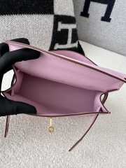 Kelly pochette 22cm  Swift X9  Mauve sylvestre  Gold hardware