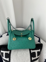 Lindy 26cm Klein Karoo ostrich  U4 Vert vertigo Gold hardware
