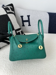 Lindy 26cm Klein Karoo ostrich  U4 Vert vertigo Gold hardware