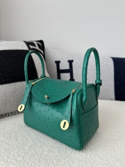 Lindy 26cm Klein Karoo ostrich  U4 Vert vertigo Gold hardware