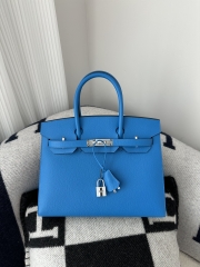 Birkin 30cm epsom  T7 Blue Hydra silver hardware