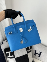 Birkin 30cm epsom  T7 Blue Hydra silver hardware