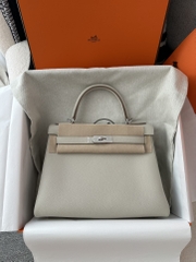 Kelly 28cm togo 8L Beton silver hardware