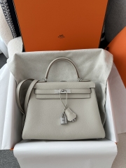 Kelly 28cm togo 8L Beton silver hardware