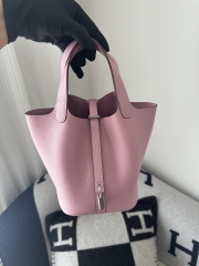 Picotin lock 18cm  ClemenceX9 Mauve sylvestre silver hardware