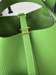 Picotin lock 18cm Clemence  A8 Vert yucca Gold hardware