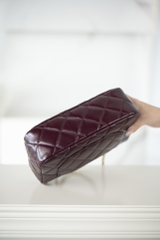 Chanel 24b Flap Bag with Chunky Chain Handle - Wine Red