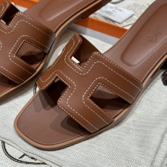 JD-450 - 181 Oran Slippers in Gold Swift Calfskin with Genuine Leather Outsole