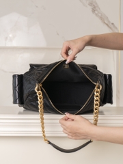 CHANEL 25cm Hobo Bag Black Gold
