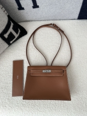 Kelly Danse 22cm Gold Brown Leather Dance Bag