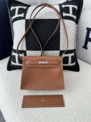 Kelly Danse 22cm Gold Brown Leather Dance Bag