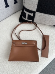 Kelly Danse 22cm Gold Brown Leather Dance Bag
