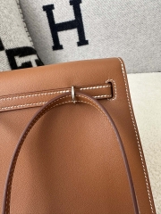 Kelly Danse 22cm Gold Brown Leather Dance Bag